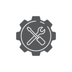 Service Tools vector icon symbol maintenance or preference isolated on white background