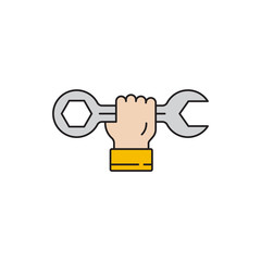 Service Tools vector icon symbol maintenance or preference isolated on white background