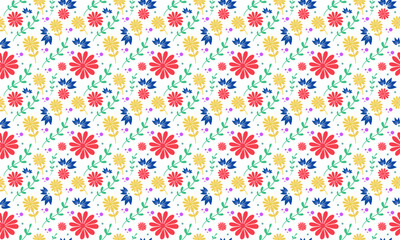Fototapeta na wymiar Minimalist Floral Seamless Pattern For Textile and Prints Beautiful Paper Wrapping