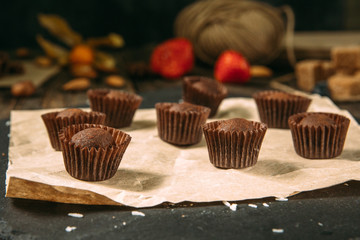 Gourmet chocolate truffles sweets candies dessert