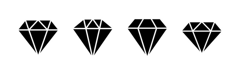 Diamond icons set. Diamond vector icon. Gemstone symbol