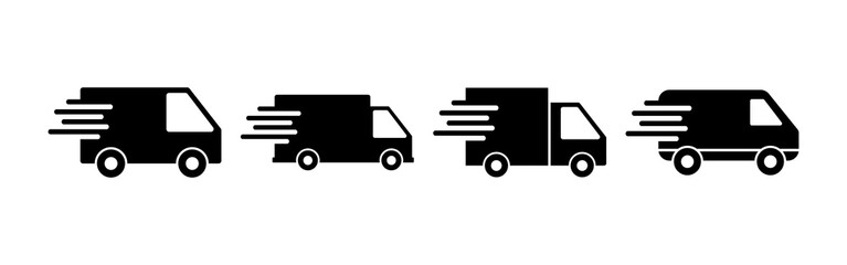 Fototapeta premium Delivery Icons set. Fast Delivery Icon. Fast shipping delivery truck. Truck icon delivery