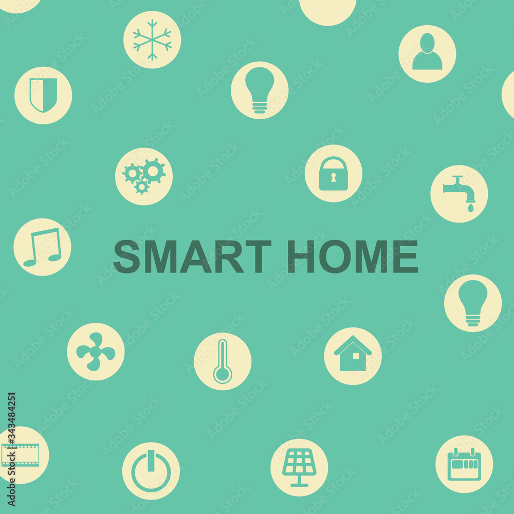 Poster Smart Home concept. Automation concept. Smart systems