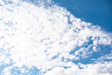 White cloud on blue sky background.