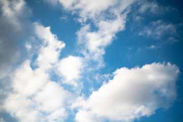 White cloud on blue sky background.