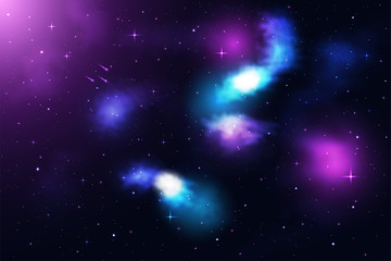 Fototapeta na wymiar galaxy background with falling star, Vector space galaxy illustration