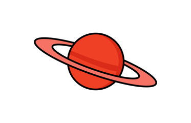 Planet Saturn icon. Illustration of planet logo Saturn icon vector white isolated on white background