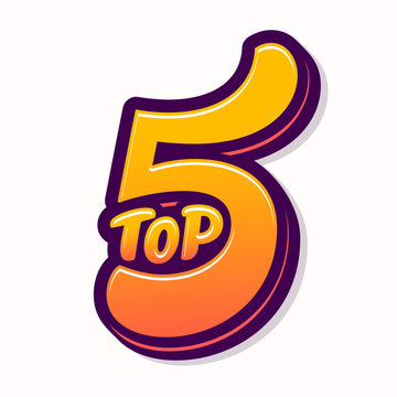 Top 5. Vector Icon. Hand-drawn Vector Illustration.