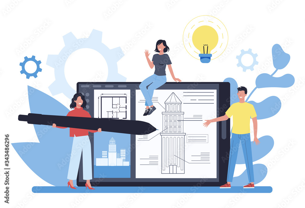 Poster online architecture platform on differernt device concept