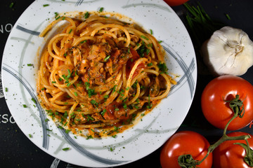 Italian style Spaghetti Pescatore