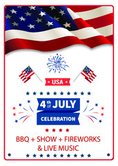 Independence day USA, 4th July Event Celebration poster 