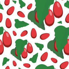 Dogwood pattern on white. Bright fruit seamless pattern.