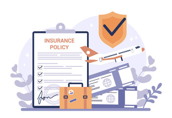 Travel insurance. Idea of security and protection of property and life