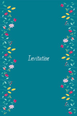 Wedding floral invitation. Invitation card with floral pattern
