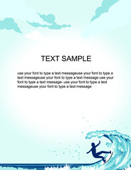 blank certificate diploma form for surfer. surfer on wave. vertical letter format.