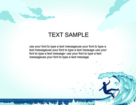 blank certificate diploma form for surfer. surfer on wave. horizontal letter format. - Powered by Adobe