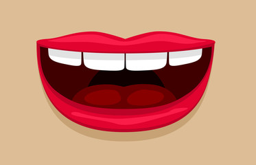 smiling mouth comic style