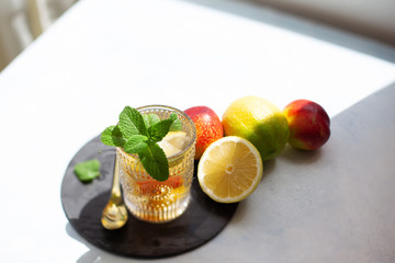Peach summer cocktail