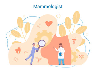 Mammologist concept. Consultation with doctor about breast cancer.