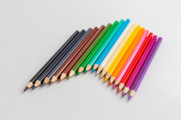 Color pencils isolated on white background.