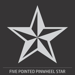 Obraz premium Five pointed pinwheel star icon
