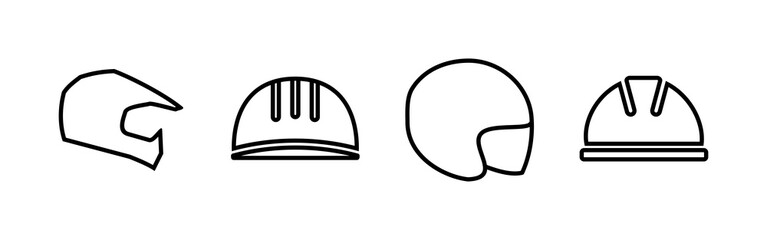 Helmet icons set. Motorcycle helmets. Racing helmet. construction helmet icon. Safety helmet