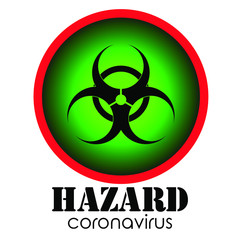 Biohazard danger sign isolated on white.