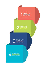 Four step chart, template, scheme, tab. Infographic step by step graphic.
