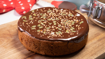 Black delicious Chocolate pumpkin cake