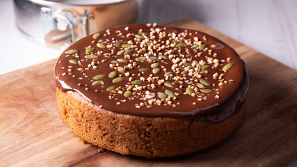 Black delicious Chocolate pumpkin cake