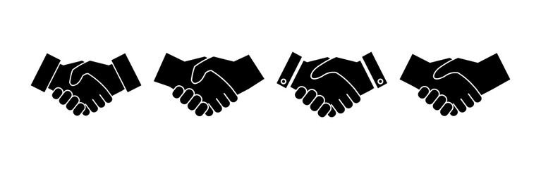 Handshake icons set. Business handshake. contract agreement. Trust icon vector. Deal. Done. partnership icon