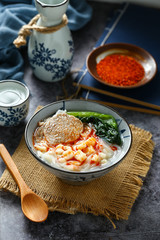 xi an famous Chinese food Pita Bread Soawked in beef Soup