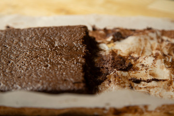 Brawn chocolate cake from a bakery