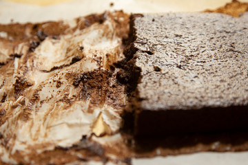 Brawn chocolate cake from a bakery
