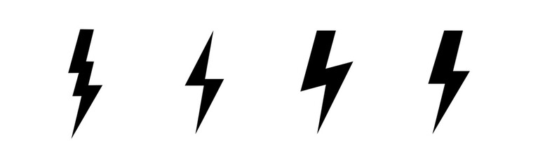 Lightning icons set. Bolt icon vector. Energy and thunder electric icon