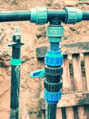 PVC Water Pipe in soil, Water System for family house.