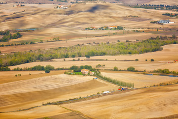 Typical autumn rural landscape of Tuscany , Italy