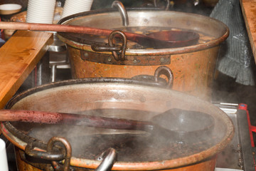 Hot punch drink or mulled wine