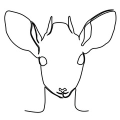 one line continuous drawing front view deer