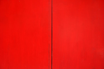 Closeup Red Wooden door texture background - abstract surface with copy space                                