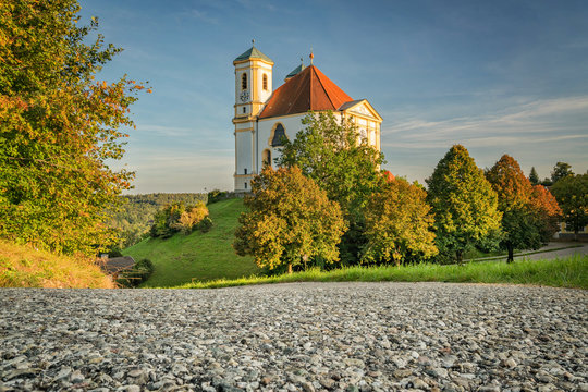 Kirche, Wallfahrtskirche, St. Maria Himmelfahrt, Marienberg, Burghausen, Landkreis Alt&ouml;tting, Oberbayern, Bayern, Deutschland, Au&szlig;em