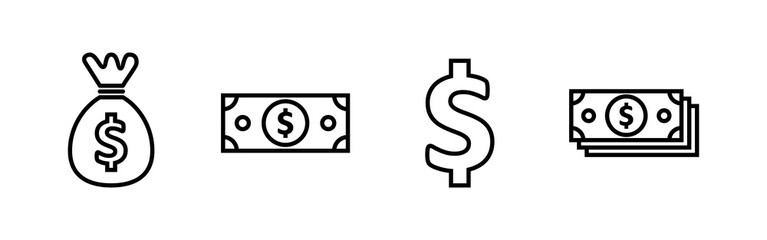 Money icons set. Money vector icon. Dollar icon