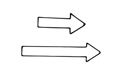 Arrows in vintage style. Hand drawing style. Isolated vector illustration.