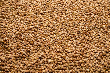 A close up of a raw buckwheat