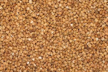 A close up of a raw buckwheat
