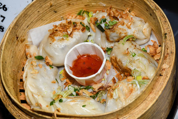 Plate of traditional nepali food momos
