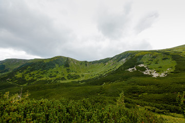 Mountain landscape. Montenegrin ridge in the Carpathian mountains.