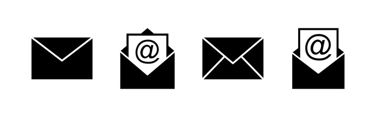 Mail icons set. E-mail icon. Envelope illustration. Message