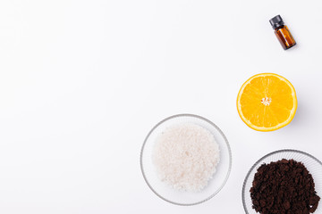 Homemade natural cosmetic ingredients for body scrub