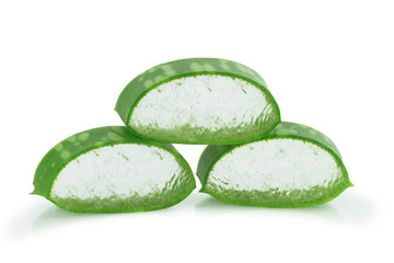 Fresh aloe vera with fresh leaves isolated on white background with clipping path.